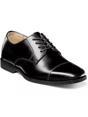 Florsheim Kids Reveal cap toe oxford shoes WORN ONCE Black Size 3.5 Lace up